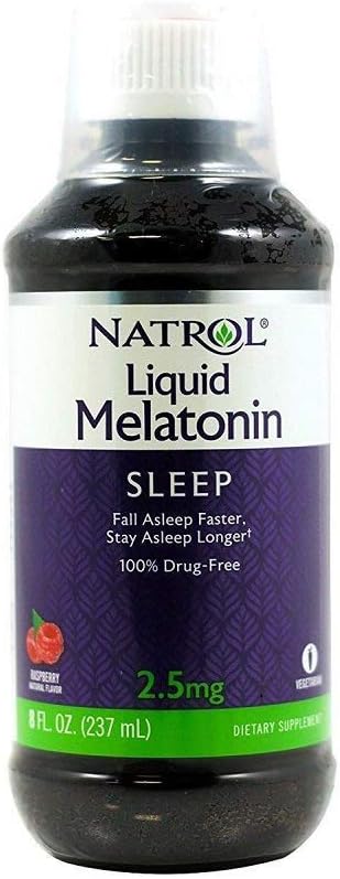 Natrol Melatonin Liquid, 2.5mg, 8oz; with Cup : Health & Household