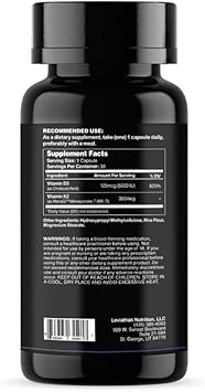 Leviathan Nutrition Vitamin D3 K2 2 In 1 Formula | 360Mcg Vitamin K2 (Mk7) + Vitamin D3 5000 Iu Vegan Organic Extra Strength Vitamin Supplements - Support Heart, Teeth, Joint, And Bone Health : Health & Household