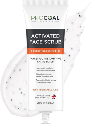 Face Scrub, Premium Exfoliating Charcoal Face Scrub 70Ml By Procoal - Instantly Reveals Skin'S Natural Radiance, Exfoliating Scrub & Charcoal Face Wash Combined For Men & Women - Made In Uk