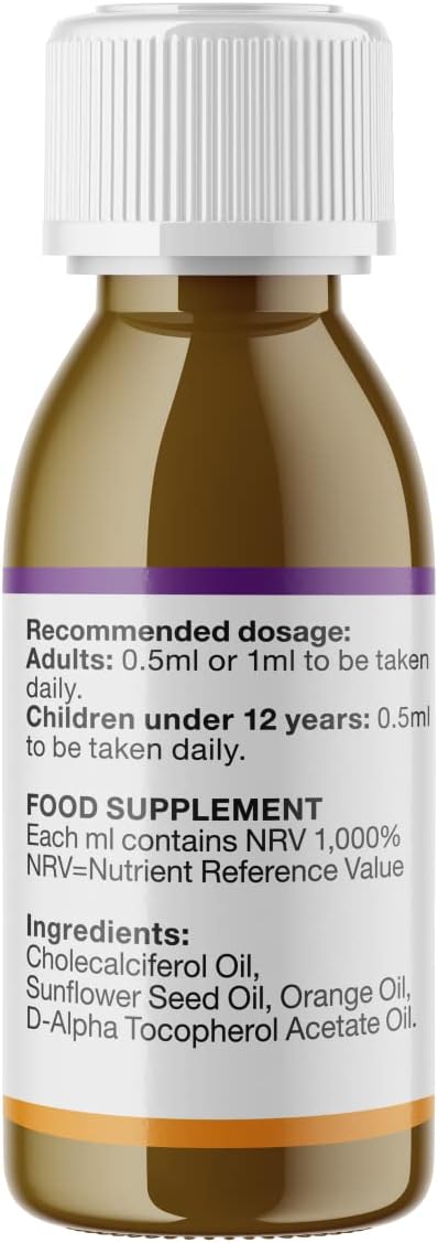 Sunvit-D3 Vitamin D3 3000Iu Oral Solution - Vitamin D For Kids | Cholecalciferol Vitamin D Drops Baby | Supports Bone, Teeth, Muscle & Immune System | Vitamin D Drops For Kids (50Ml Orange Flavor)