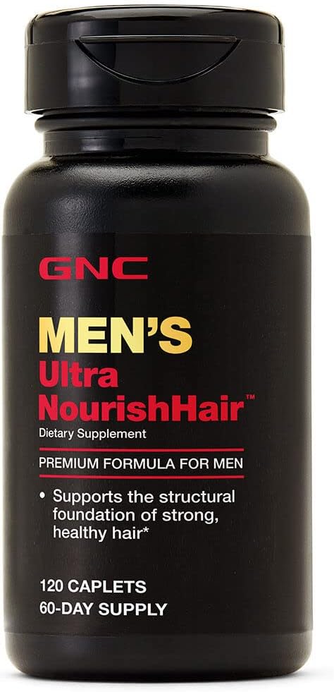 GNC Men's Ultra NourishHair Supplement - 120 Caplets (60 Servings) : Health & Household