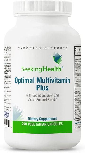 Seeking Health Optimal Multivitamin Plus, Active B Vitamins And L-5-Mthf, Riboflavin, B6, Bioavailable Folate And B12, Coq10, Methylation Support, Vegetarian (240 Capsules)