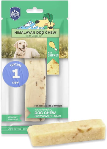 Himalayan Dog Chew Original Yak Cheese Dog Chew, Chicken, 1 Medium Stick, 2.3 Oz, Gluten Free, Healthy Dog Treats, Grain & Lactose Free 100% Natural, Long Lasting Dog Chews For Dogs Under 35 Lbs