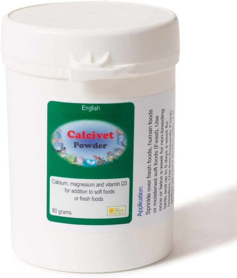 Garden Feathers Calcivet - 80g - Powdered Calcium & D3 Bird Supplement :Pet Supplies