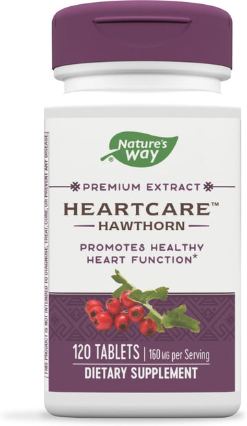 Nature's Way Heart Care Hawthorn Extract, Supports Healthy Heart Function*, 120 Tablets