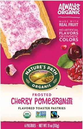 Nature's Path Organic Frosted Cherry Pomegranate Toaster Pastries, 11 Ounce (Pack of 1) Non-GMO, Made with Real Fruit