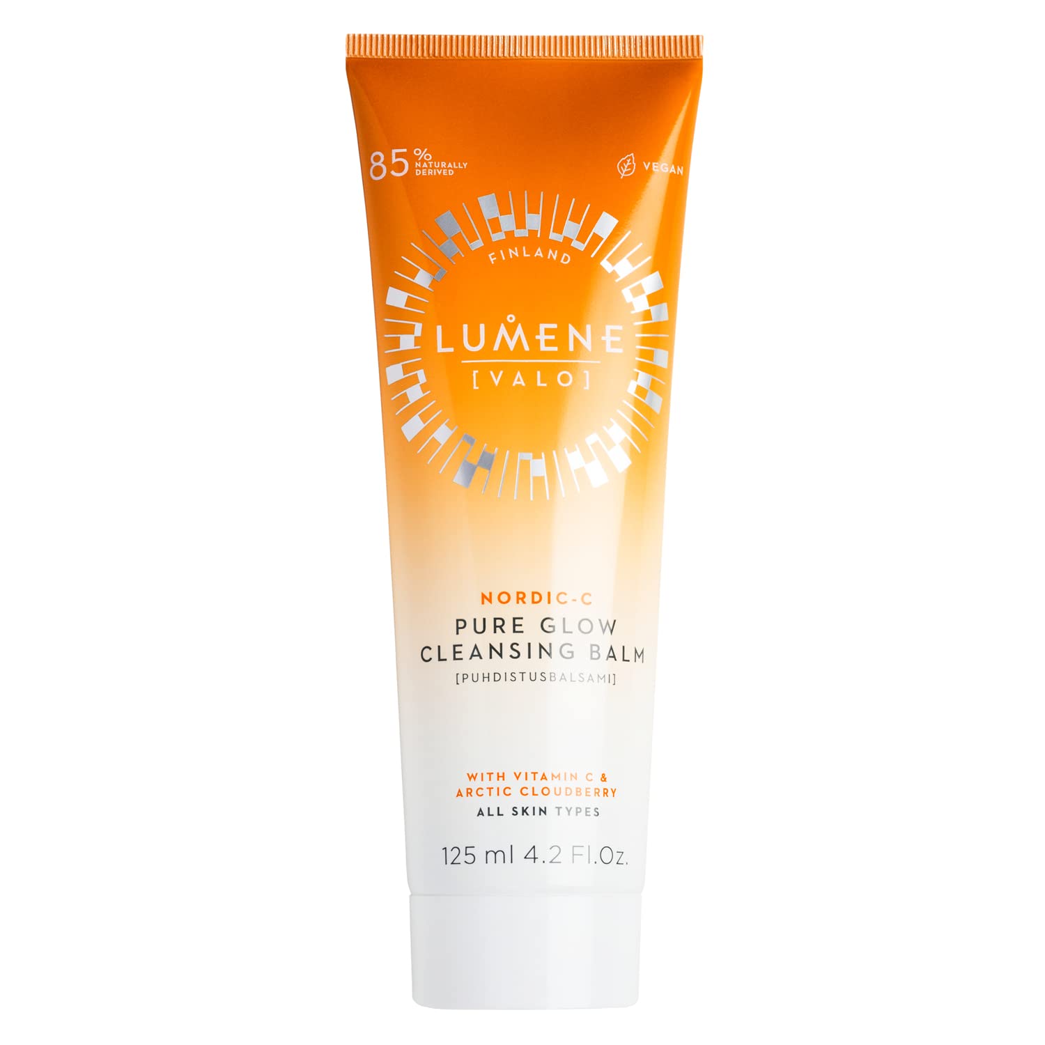 Lumene Nordic C Pure Glow Cleansing Balm - Make Up Remover Balm With Vitamin C For Skin Radiance - Vegan Eye Makeup Remover & Facial Care For Normal To Dry Skin (125Ml)