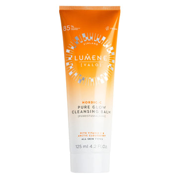 Lumene Nordic C Pure Glow Cleansing Balm - Make Up Remover Balm With Vitamin C For Skin Radiance - Vegan Eye Makeup Remover & Facial Care For Normal To Dry Skin (125Ml)