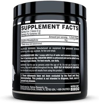 Nutrex Research Creatine Monohydrate Powder Unflavored | 5G Micronized Creatine Powder Per Serving | 60 Servings