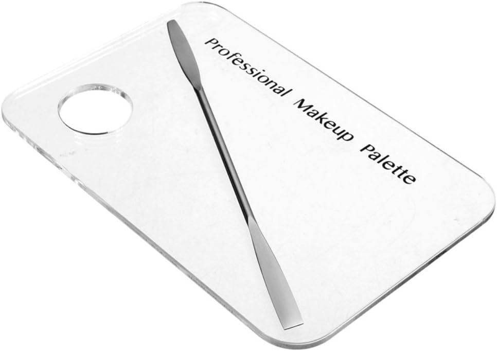 Ochine Professional Makeup Palette, Cosmetic Palette With Spatula Tool Makeup Art Tool, Acrylic Palette & Stainless Steel Spatula, Silver : Beauty & Personal Care