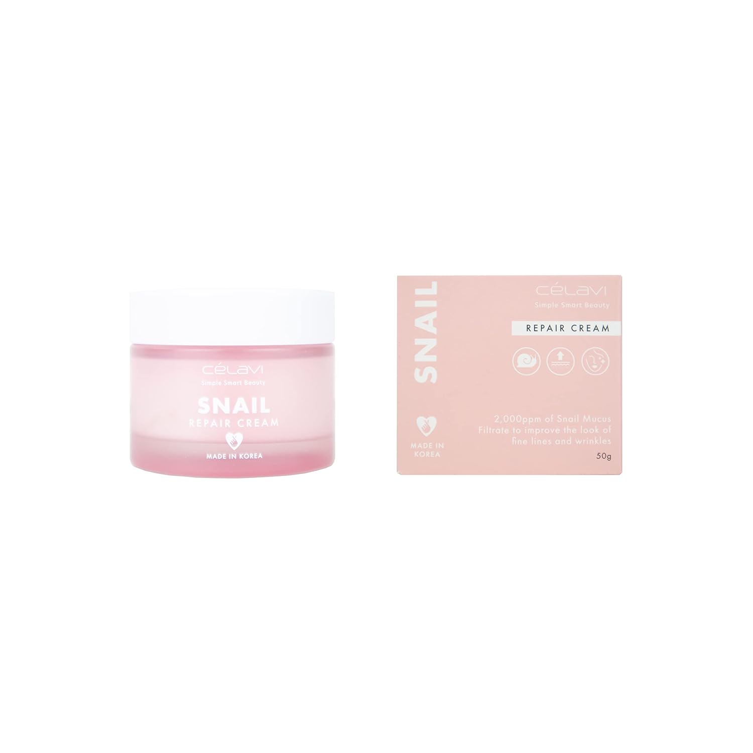 Celavi Korean Beauty Renewing Face Cream | Lightweight Travel Size Face Cream(50 g) (Snail Repair)