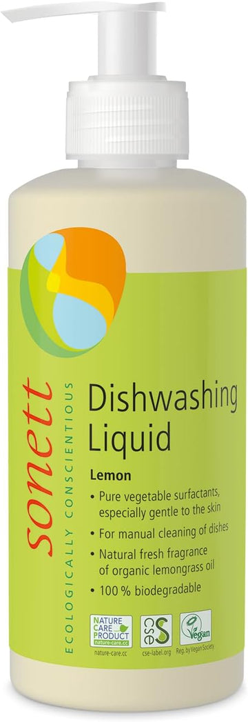 Sonett Organic Dishwashing Liquid Organic 100% Biodegradable (Lemon, 10 Fl.Oz (1 Count))