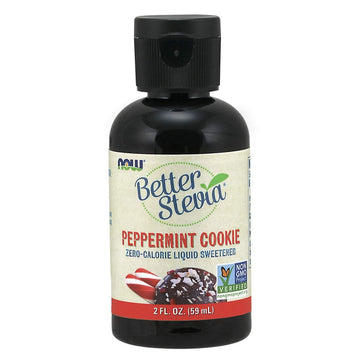 Now Foods Betterstevia Peppermint Cookie Zero-Calorie Liquid Sweetener, Keto Friendly, Suitable For Diabetics, No Erythritol, 2-Ounce