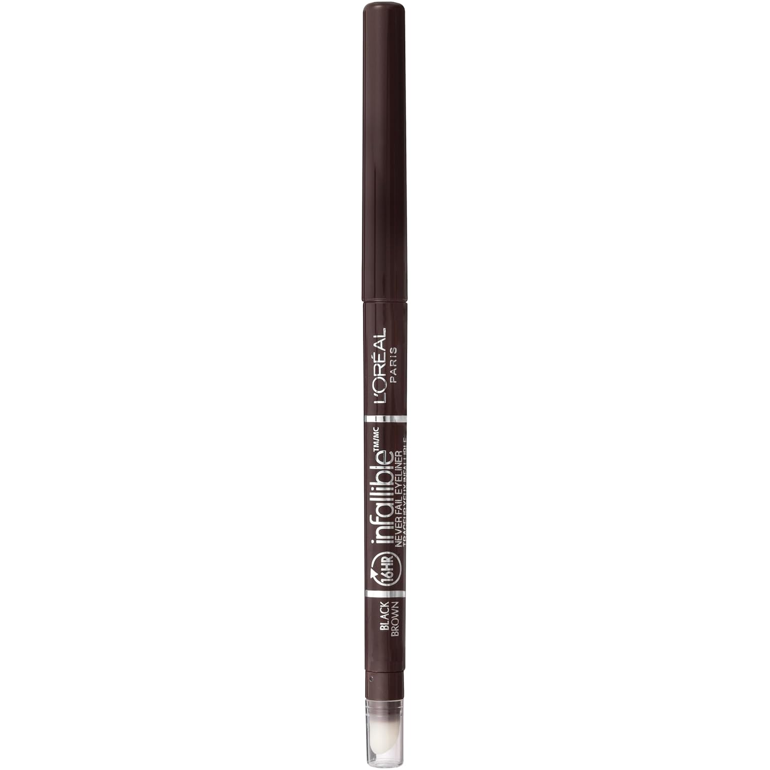 L'Oreal Paris Makeup Infallible Never Fail Original Mechanical Pencil Eyeliner With Built In Sharpener, Black Brown, 1 Count