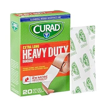 CURAD Extreme Hold Heavy Duty Bandages, Extra Long, 0.75" x 4.75", Ideal for Wound Care, Pack of 24 : Health & Household