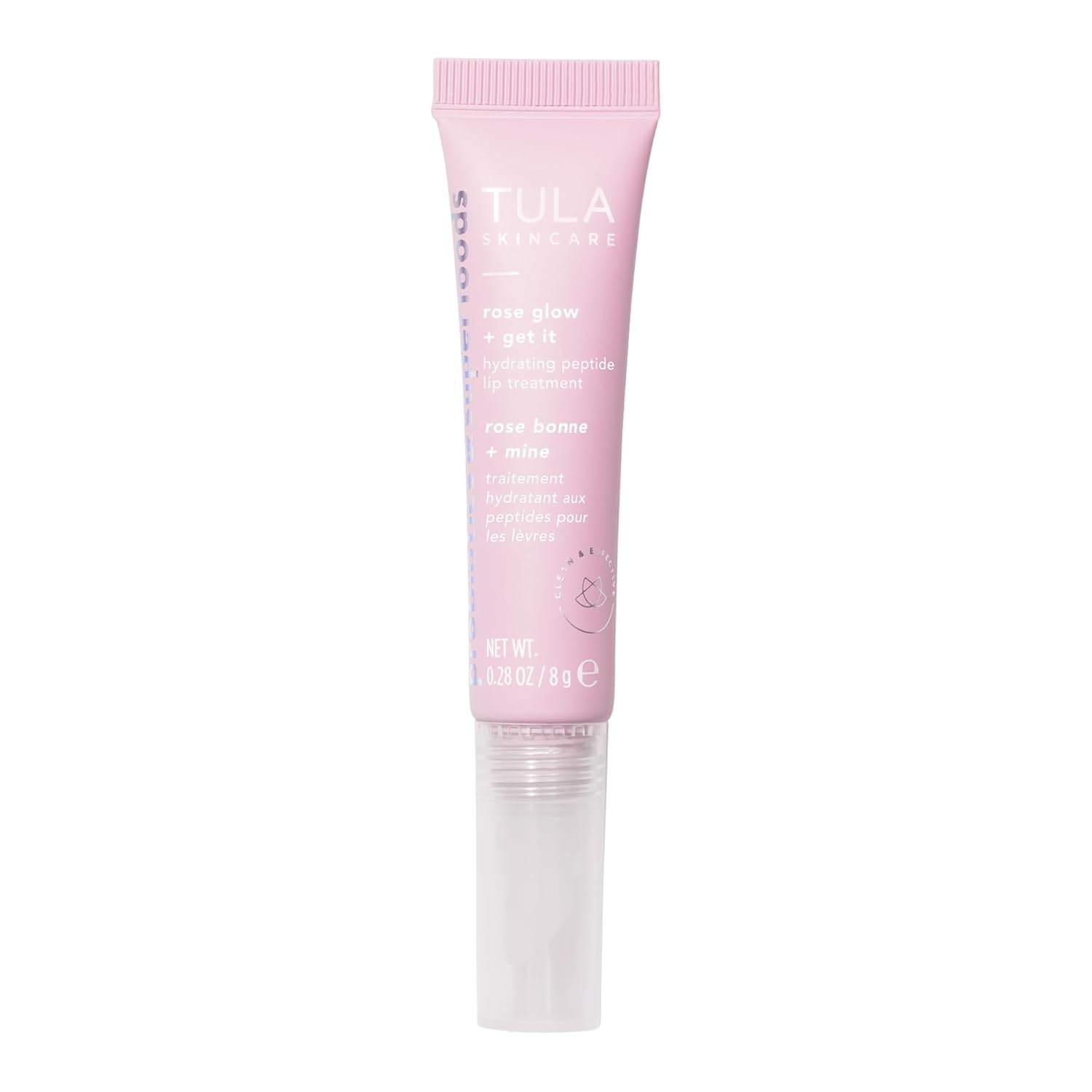 TULA Skin Care Rose Glow + Get It Lip Balm - Hydrating Peptide Lip Treatment with Hyaluronic Acid & Vitamin E, 0.28 oz. : Beauty & Personal Care