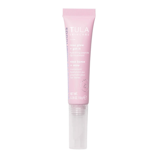 TULA Skin Care Rose Glow + Get It Lip Balm - Hydrating Peptide Lip Treatment with Hyaluronic Acid & Vitamin E, 0.28 oz. : Beauty & Personal Care