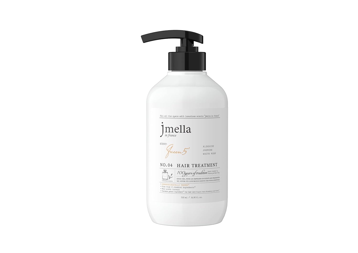 Jmella In France Queen5 Conditioner 16.9 Floz With Luxury Frangrance- Chemical Free- Strawberry Leaf Extract Strawberry Leaf -Made By French Performer
