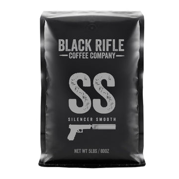 Black Rifle Coffee Company Silencer Smooth, Light Roast Ground Coffee, 5 Lb Bag