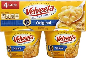 Velveeta Shells & Cheese Original Microwavable Macaroni and Cheese Cups (4 ct Pack, 2.39 oz Cups)