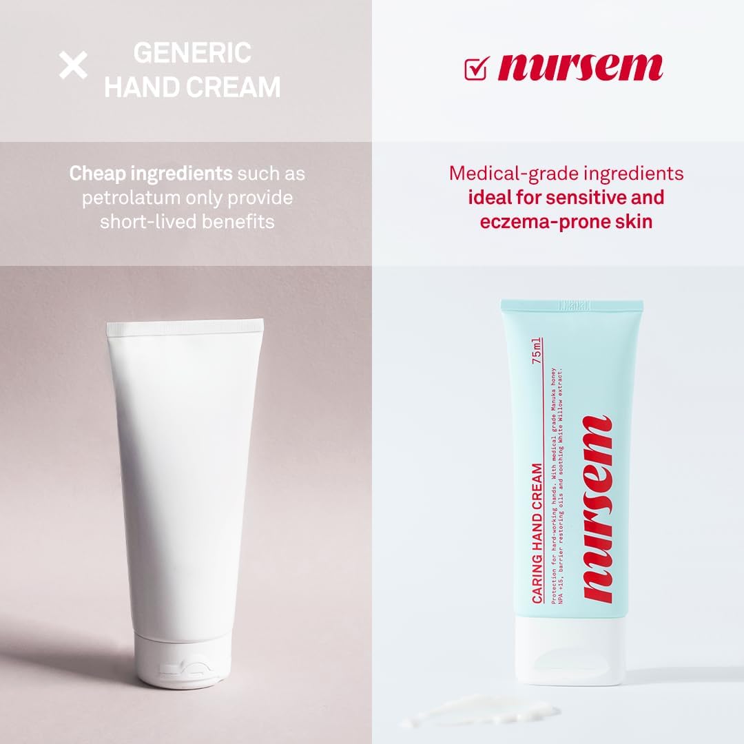 Nursem Caring Hand Cream, 75ml – Moisturizing Hand Cream for Dry, Sensitive Skin | Fast-Absorbing, Repairs Cracked Hands, Nourishes & Protects Hard-Working Hands : Amazon.co.uk: Beauty