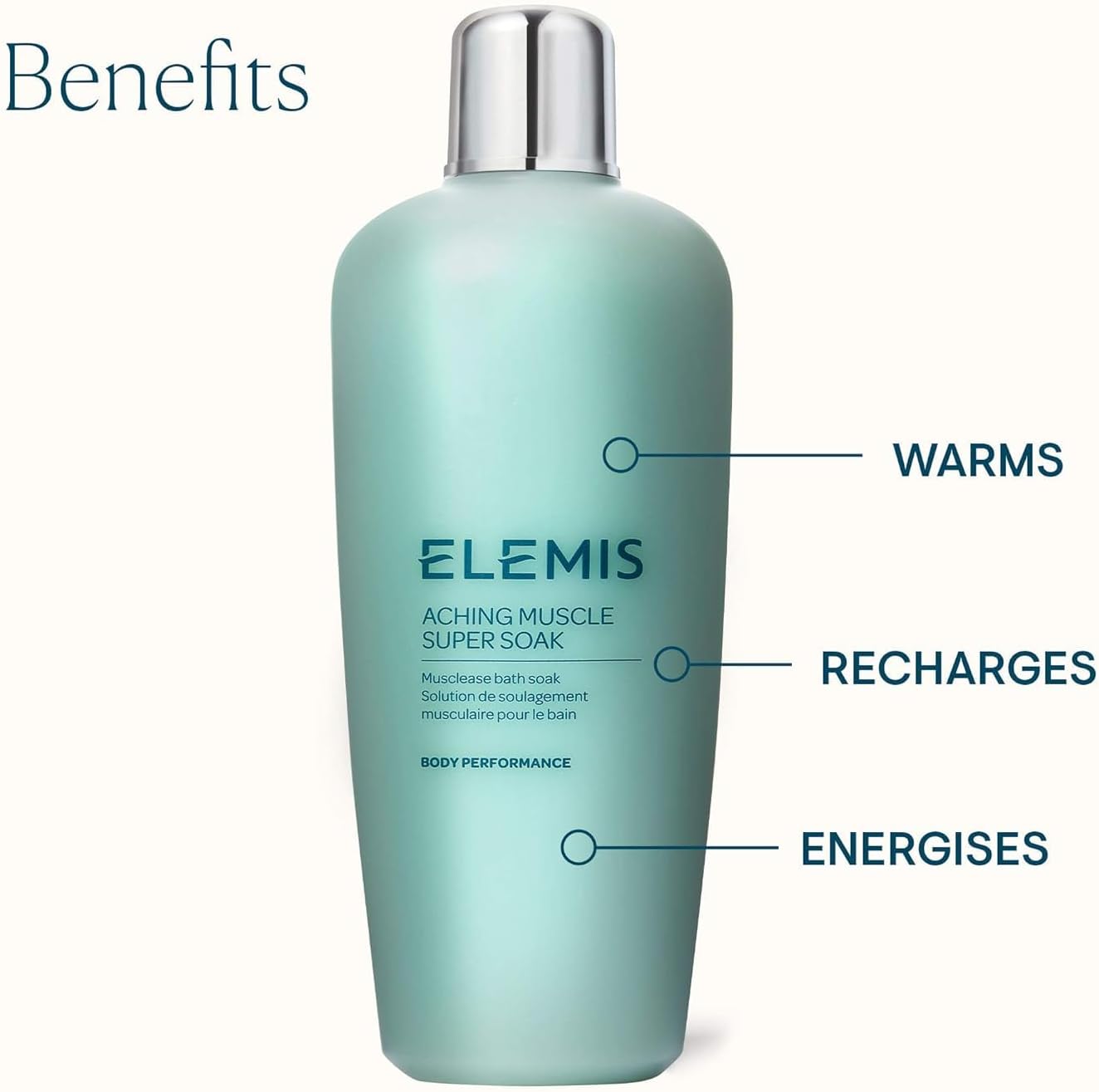 ELEMIS Aching Muscle Super Soak 400ml - Eases Muscle Tension, Relieves Aches & Pains, Relaxing Bath Soak with Essential Oils, for Post-Workout Recovery : Amazon.co.uk: Beauty