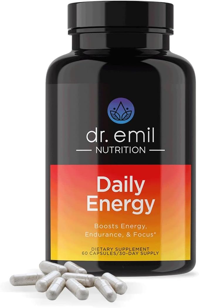 Dr Emil Nutrition Daily Energy Supplement - Sugar Free Energy Pills With 160Mg Caffeine Per Serving - Energy Booster & Focus Supplement With Guarana Extract, L-Taurine & L-Theanine
