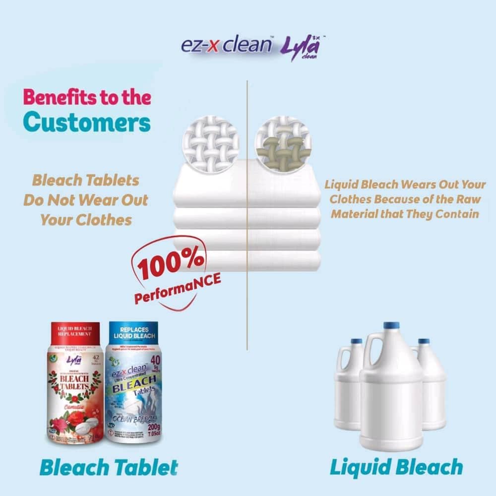 Lyla 3X Clean Ultra Max Bleach Tablets for Laundry and Cleaning. 42 Tablets 7.4 OZ Phosphate Free Replaces Liquid Bleach (Citrus Mix) : Health & Household