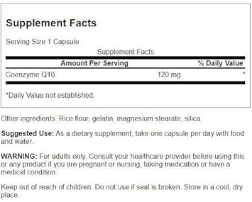 Swanson Coq10 - Helps Promote Heart Health, Energy Support, & Aids Overall Cardiovascular System Health - Helps Maintain Coenzyme Q10 Supplement - (100 Capsules, 120Mg Each)