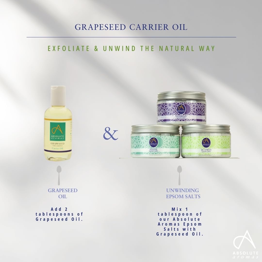 Absolute Aromas Grapeseed Oil 500ml - Pure, Natural, Vegan, GMO-Free - Massage Carrier Oil and Moisturiser for Hair, Skin, Face and Nails : Amazon.co.uk: Beauty