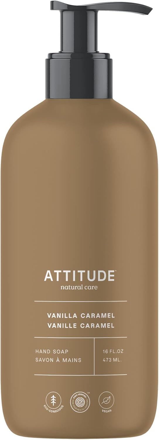 Attitude Liquid Hand Soap, Ewg Verified, Plant And Mineral-Based, Dermatologically Tested, Vegan, Orange Cinnamon, 473 Ml