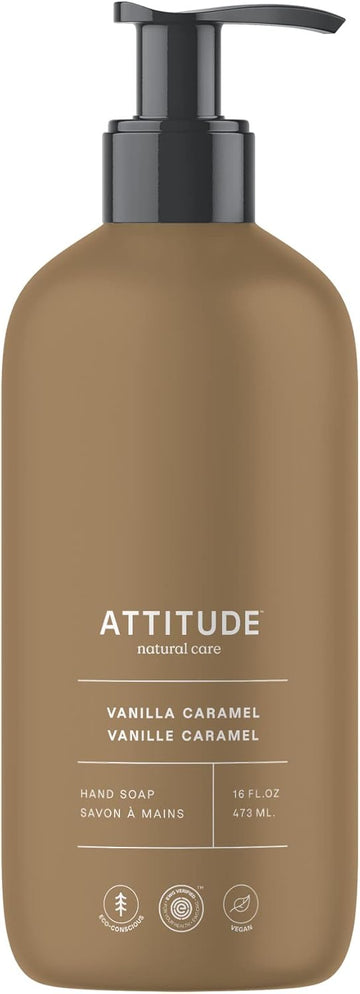 Attitude Liquid Hand Soap, Ewg Verified, Plant And Mineral-Based, Dermatologically Tested, Vegan, Orange Cinnamon, 473 Ml