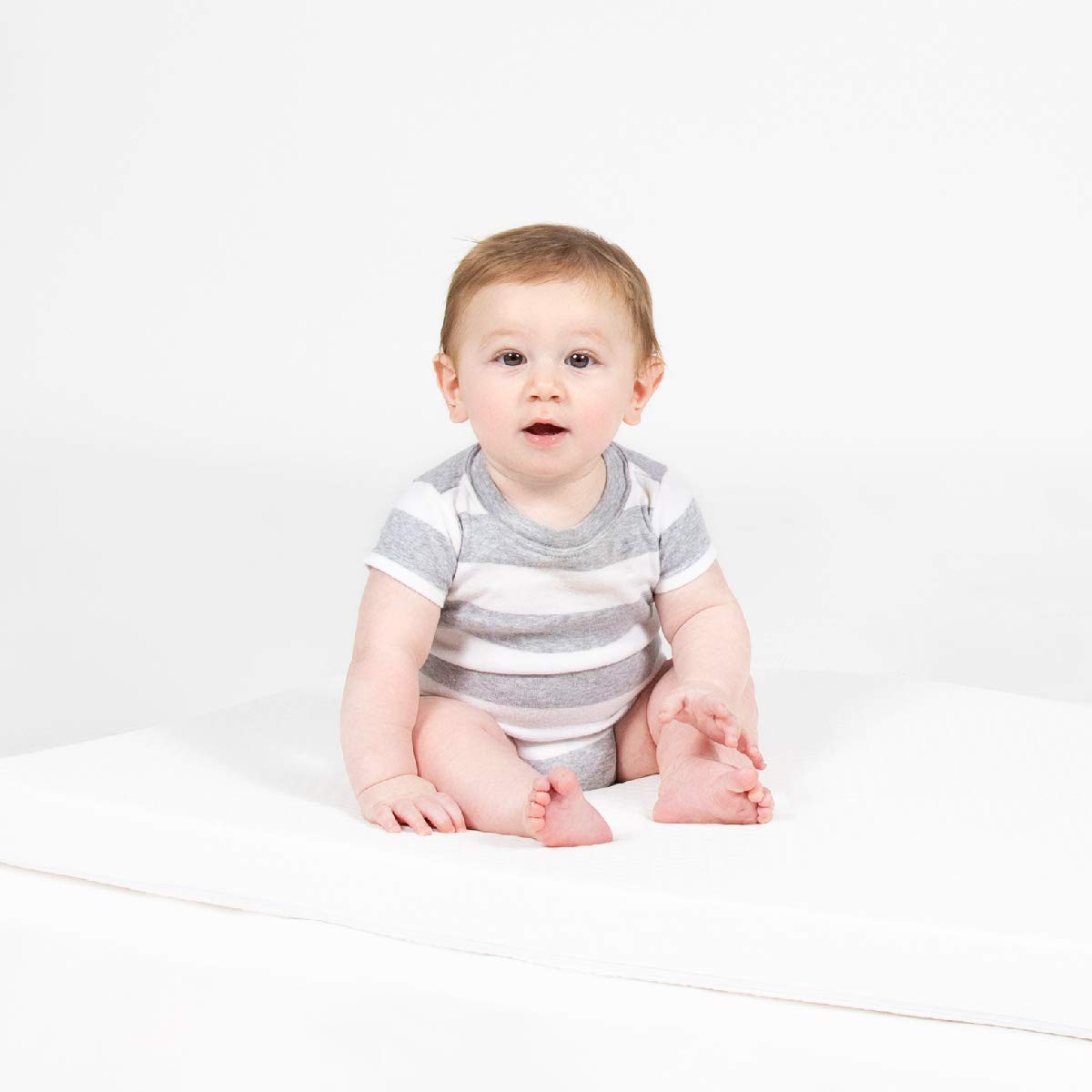 Milliard 2-Inch Ventilated Memory Foam Crib and Toddler Bed Mattress Topper with Removable Waterproof 65-Percent Cotton Non-Slip Cover - 52" x 27" x 2" White : Crib Mattress Pads : Baby