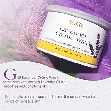 GiGi Lavender Creme Hair Removal Soft Wax, Gentle and Soothing, Extra Sensitive Skin, 14 oz, 1-pc : Hair Waxing Skin Cleansers : Beauty & Personal Care