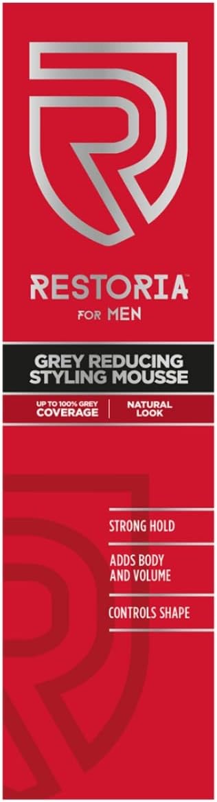Restoria Grey Reducing Styling Spray For Men - Spray That Creates Natural Finish, Strong & Visible Hold While Gradually Darkening Hair, Up To 100% Grey Coverage - Vegan, 150Ml