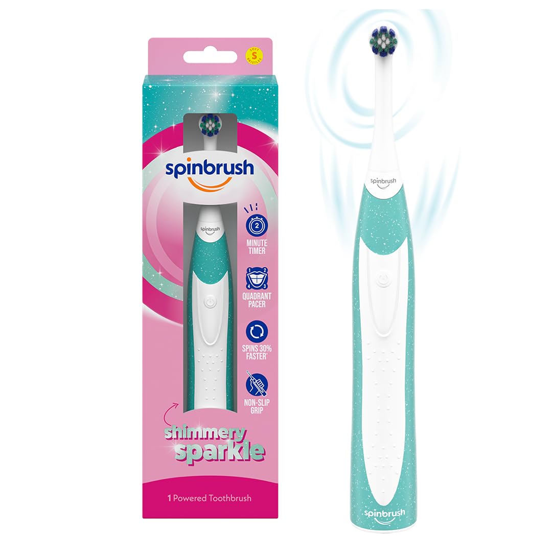 Spinbrush Kids Electric Toothbrush, Shimmery Sparkle, Battery-Powered