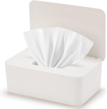Baby Wipes Dispenser, Wipe Holder For Baby & Adult,Keeps Wet Tissue Fresh, Non-Slip Wipes Case, Flushable Wipe Container With Sealing Design Lid