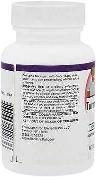 BariatricPal 500mg Turmeric Extract Capsules with Curcumin C3 Complex® (60 Count) : Health & Household