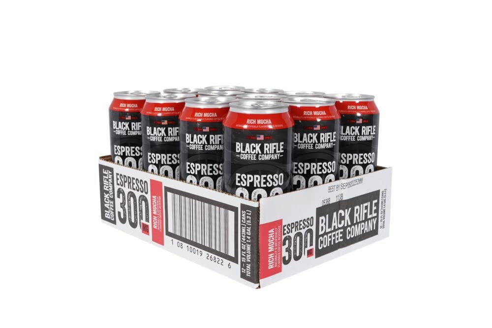 Black Rifle Coffee Company Ready To Drink 15 Fl Oz (Rich Mocha) 300Mg Of Caffeine Per Can, Columbian Coffee, Gluten Free, Good Source Of Protein, Helps Support Veterans And First Responders, 12 Count