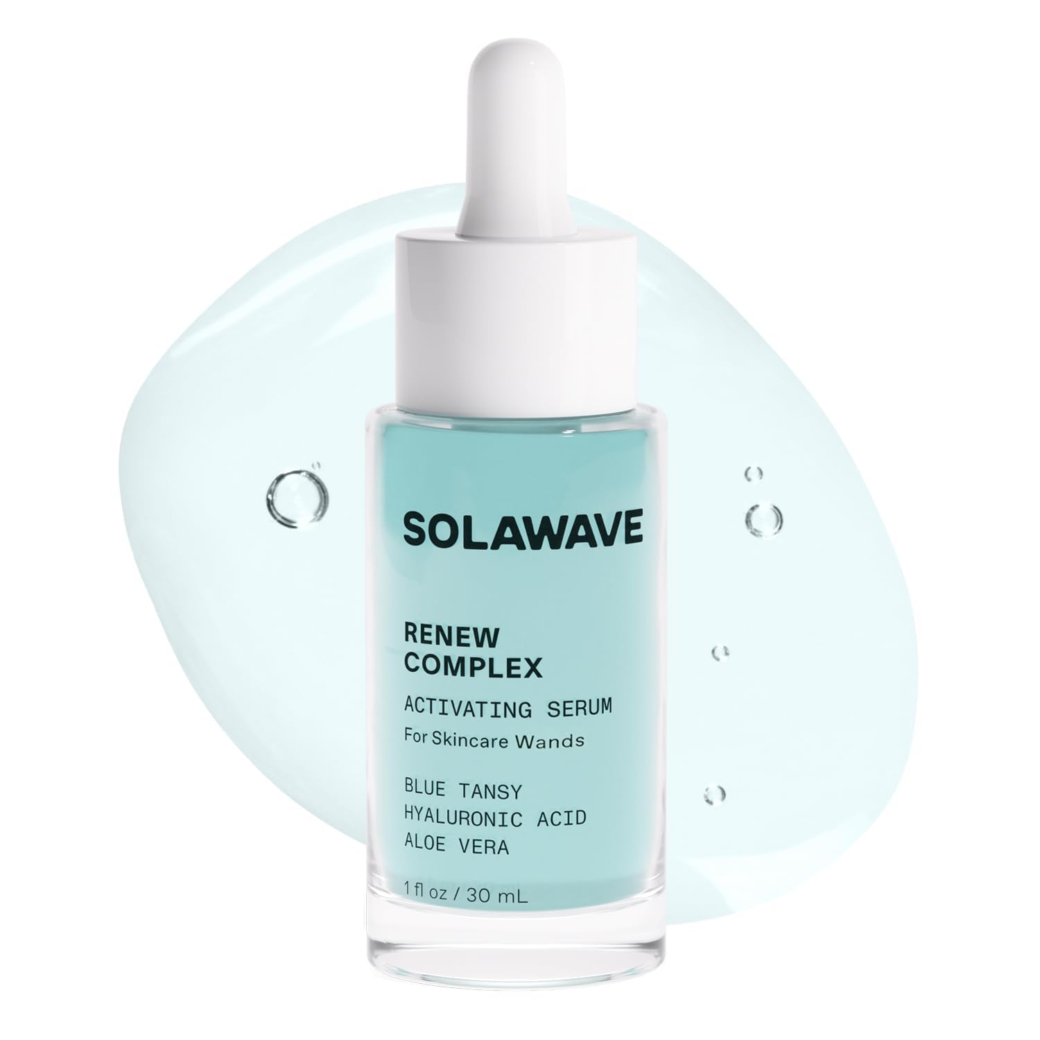 Solawave Renew Complex Red Light Therapy Activation Serum For Face & Neck | Pairs With Led Facial Wand Device | Hydrates & Plumps The Skin | Blue Tansy, Aloe Vera, Hyaluronic Acid (3 Pack - 1 Oz)