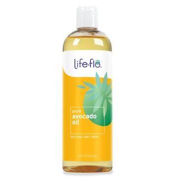 Life-Flo Pure Avocado Oil For Skin Care, Hair Care And Massage, Cold Pressed, Face And Body Moisturizer, Naturally Rich In Protein, Vitamins A, D And E, 60-Day Guarantee, Not Tested On Animals, 16Oz
