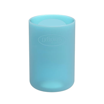Dr. Brown'S Natural Flow Options+ Glass Baby Bottle Sleeves,100% Silicone,4 Oz,Narrow,Blue