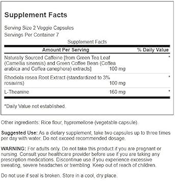 Swanson Ultra Pure Energy Trial Size 14 Veg Caps : Health & Household