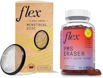 Flex Disc - Disposable Menstrual Discs + Pms Eraser - Natural Gummies To Help With Pms Symptoms (Bundle)