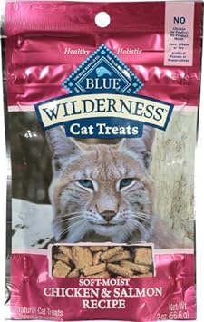 Blue Buffalo Wilderness Grain Free Soft-Moist Cat Treats, Chicken & Salmon 2-oz Bag