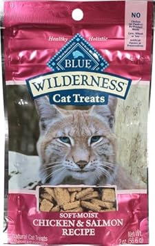 Blue Buffalo Wilderness Grain Free Soft-Moist Cat Treats, Chicken & Salmon 2-Oz Bag