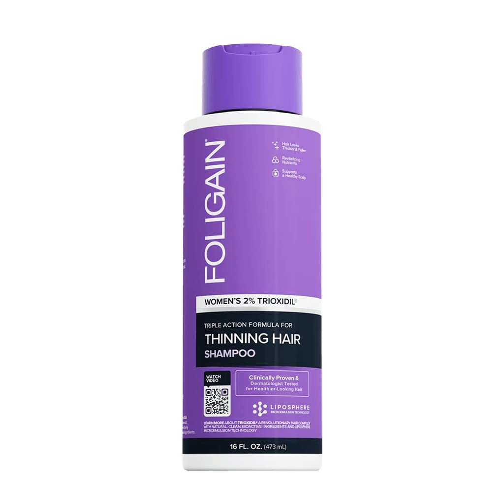 Foligain Triple Action Shampoo For Thinning Hair, Men’S Volumizing Shampoo, With 2% Trioxidil 8 Fl. Oz