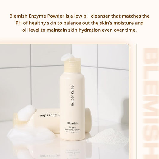 Papa Recipe Blemish Enzyme Powder Cleanser - Soft Exfoliating Facial Wash For Sensitive Skin (50G, 1.72Oz) - Korean Skincare For Radiant, Smooth Complexion