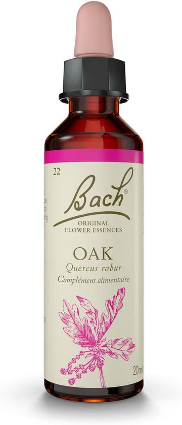 Bach Original Flower Remedies, Oak For Endurance And Strength, Natural Homeopathic Flower Essence, Holistic Wellness, Vegan, 20Ml Dropper