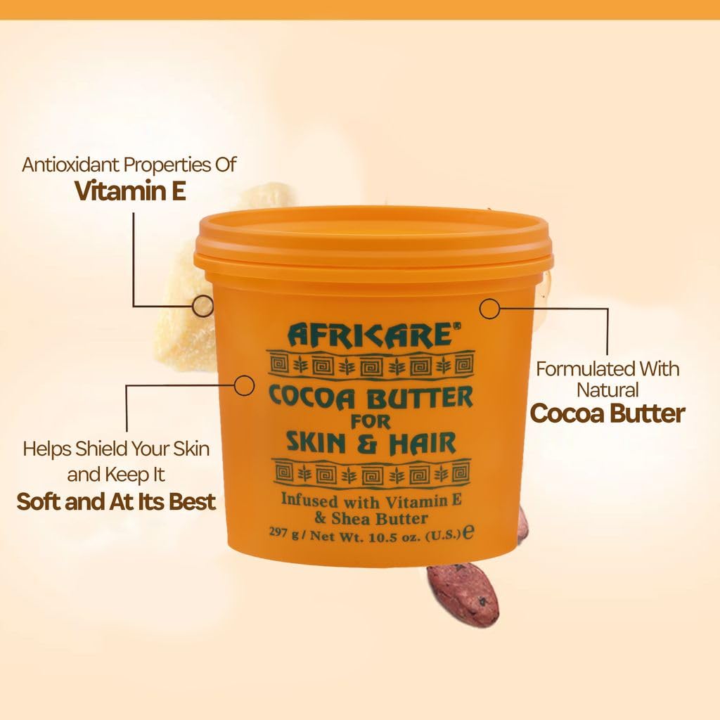 Cococare - Africare Cocoa Butter 10.5 Oz - For Skin And Hair - Enriched With Vitamin E And Shea Butter : Hair And Scalp Treatments : Beauty & Personal Care